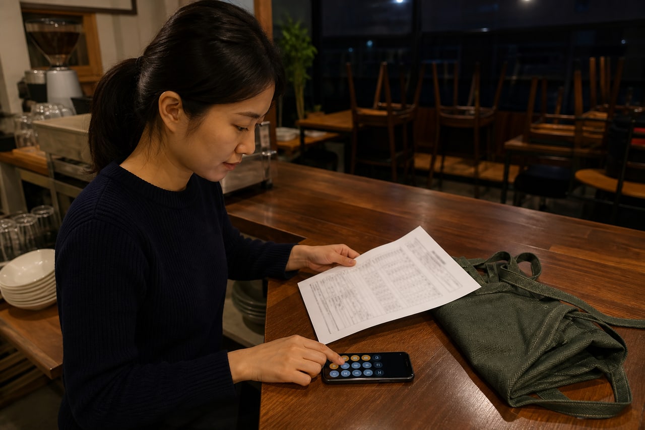 급여 입금내역과 임금명세서 항목을 비교하는 근로자